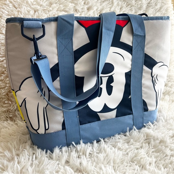 Disney Mickey Mouse Insulated Tote Bag Adjustable Shoulder Strap Blue & Gray - Picture 1 of 14